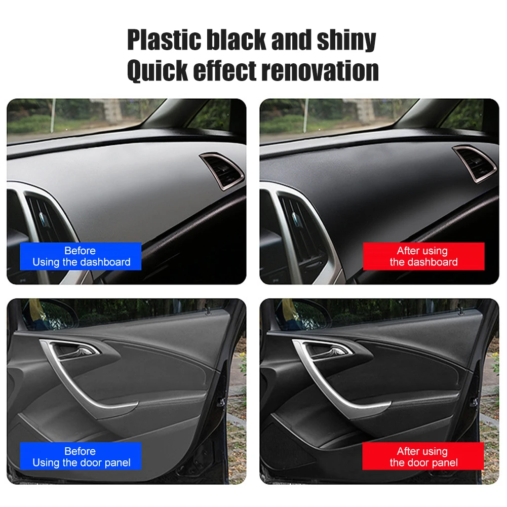 30/60ml Plastic Restorer for Car Easy To Use Plastic Part Refurbishment Crystal Coating Refurbish Agent with Sponge Long Lasting