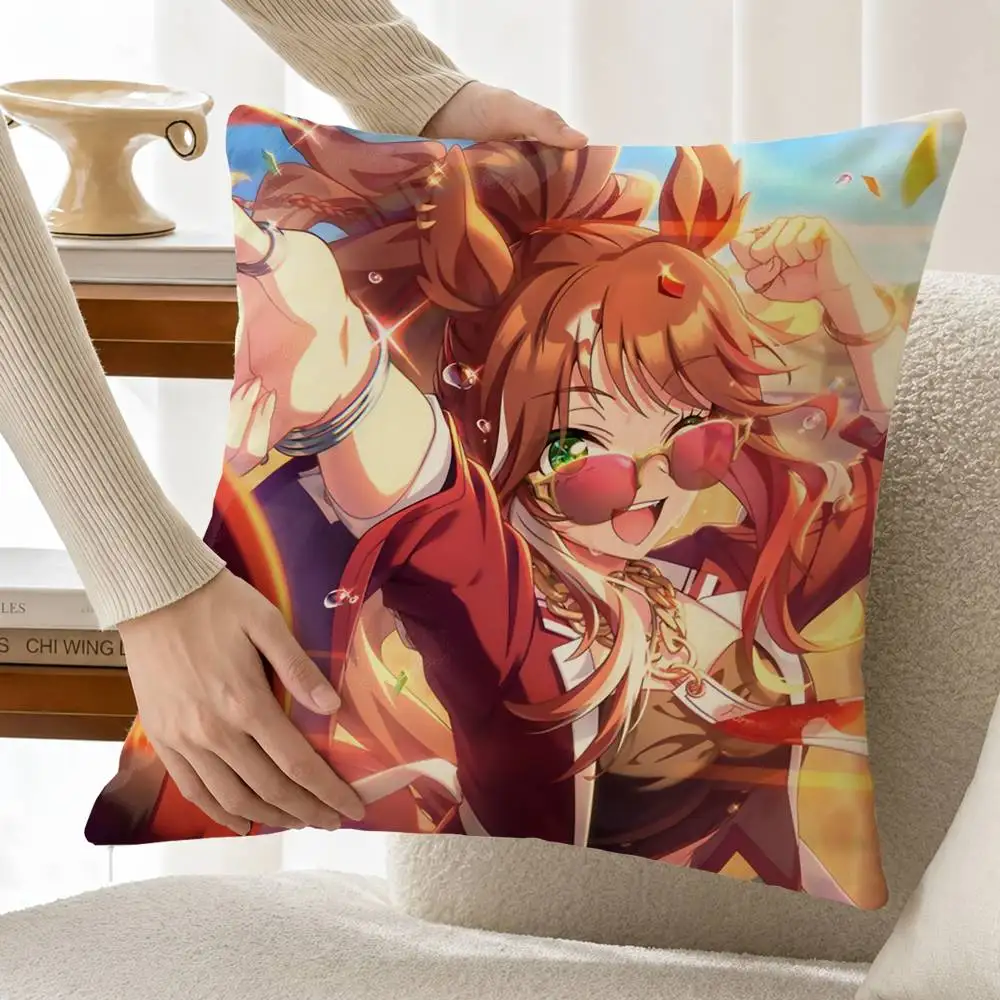 Forever young Umamusum Customizable Square Cushion Cover Double Sided Print Pillow Case