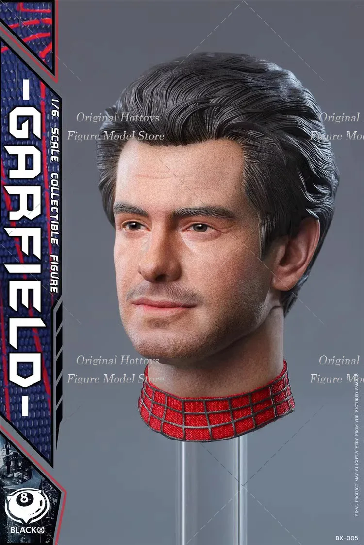 Sculpture de tête de soldat masculin, BK-005A de studio 8 noir/B 1/6 Araignée ForeAndrew Garfield Tête Carimplantée Fit 12 en effet Action Figure Butter