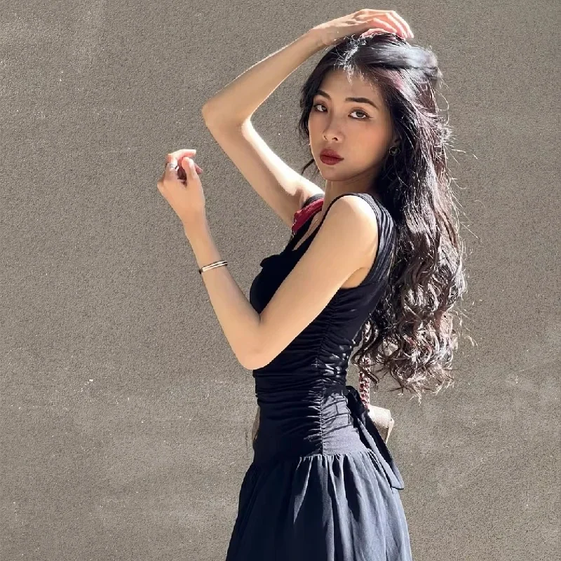 Lovemery elegant slip long dresses sexy women ruffles bodycon solid maxi dress spring Y2K summer temperatre high-waist vestidos