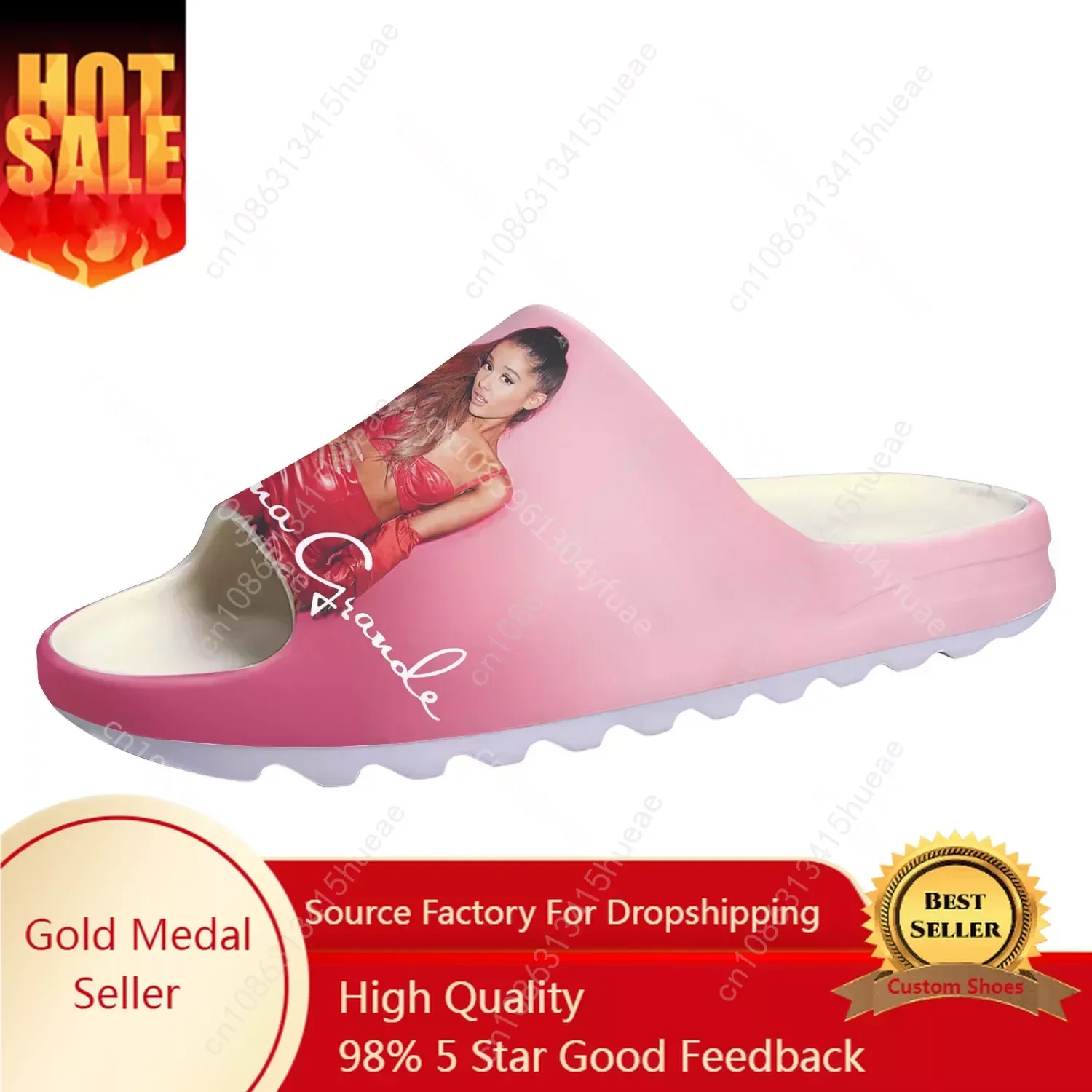 

A-Arianas Singer Pop Yes, And Soft Sole Sllipers Men Women Teenager G-Grandes Home Clogs Water Shoes On Shit Customize Sandals