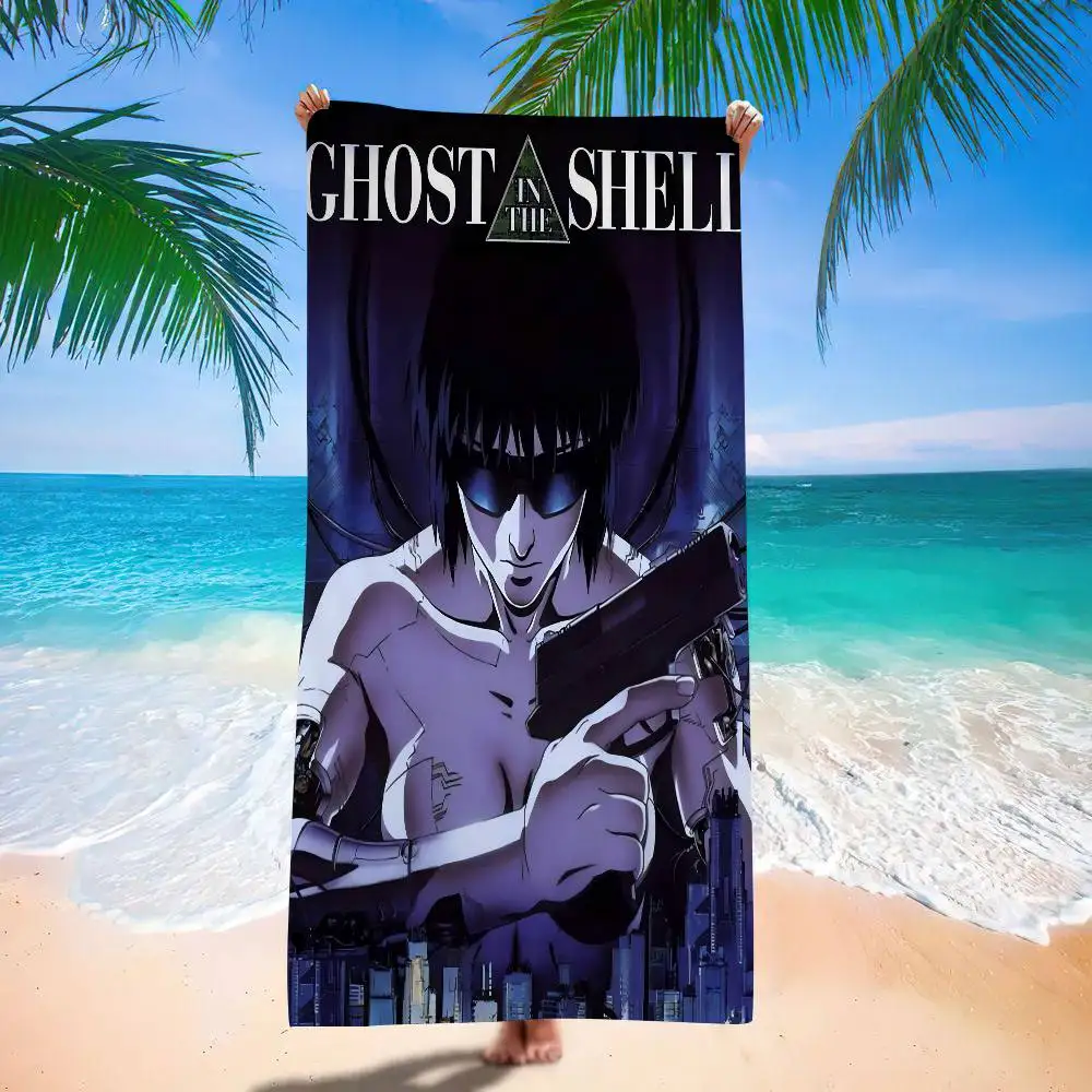 Ghost In The Shell Manga Movie Bath Towel Microfiber Soft Water Absorbing Breathable For Girl Kids Decorative Cartoon Beach