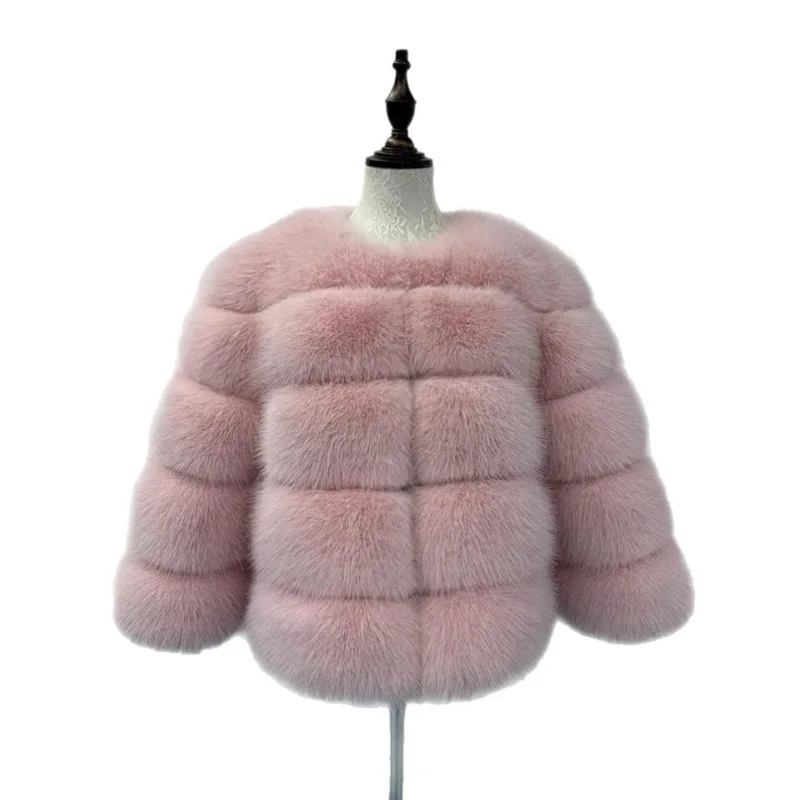 Luxury Brand Women's Clothing Plus Size Faux Fox Fur Coat Winter New Faux Fur Fashionable Warm Artificial Fur Overcoat Jacket