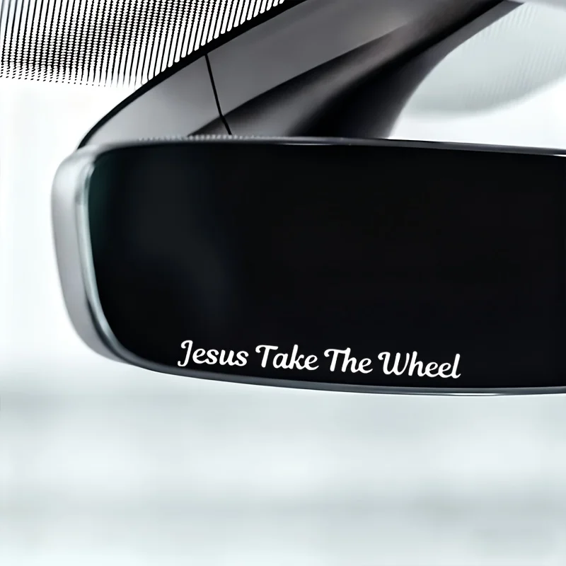 Faith Quote Sticker 1PC Jesus Take The Wheel Christian Matte Vinyl Decal Car Mirror Auto Interior Decoration Gift