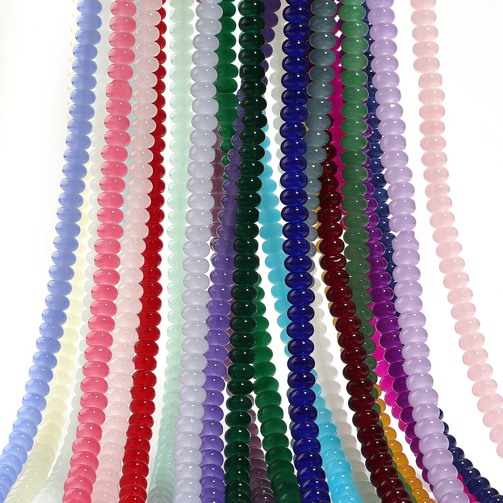 75 Stück Imitations-Jade-Kristallglasperlen, bunte Abakus-Abstandsperlen für die Schmuckherstellung, DIY-Armband- und Halskettenzubehör – Detail 7