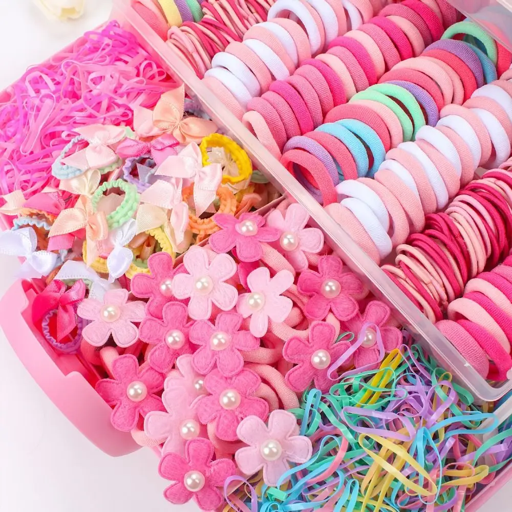 Flower High Elastic Hair Accessories Set No Hurt Hair Colorful Hair Clips Hair Accessories Girls Children