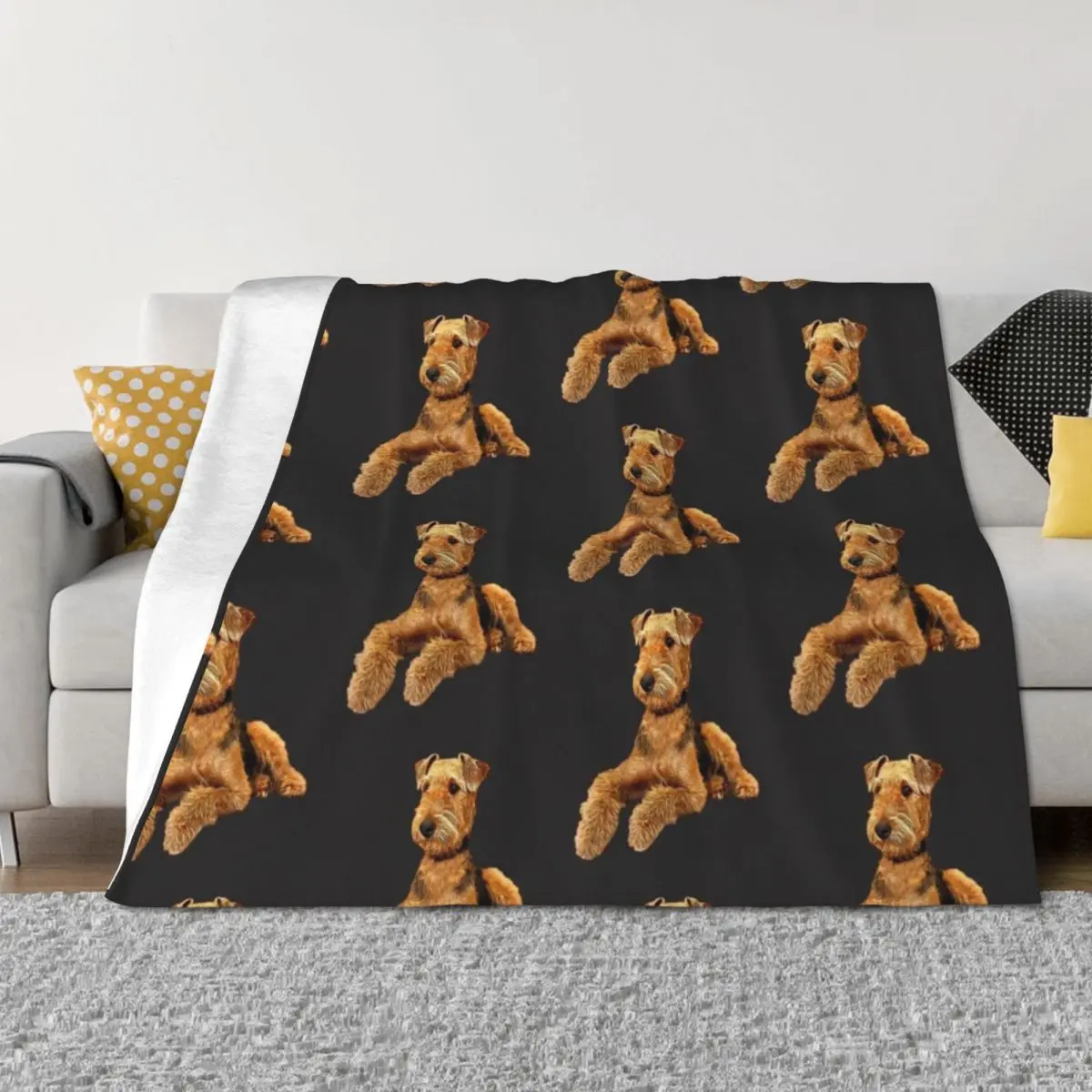 

Airedale Terrier Beautiful Dog Throw Blanket Luxury Softest Thermal funny gift Blankets