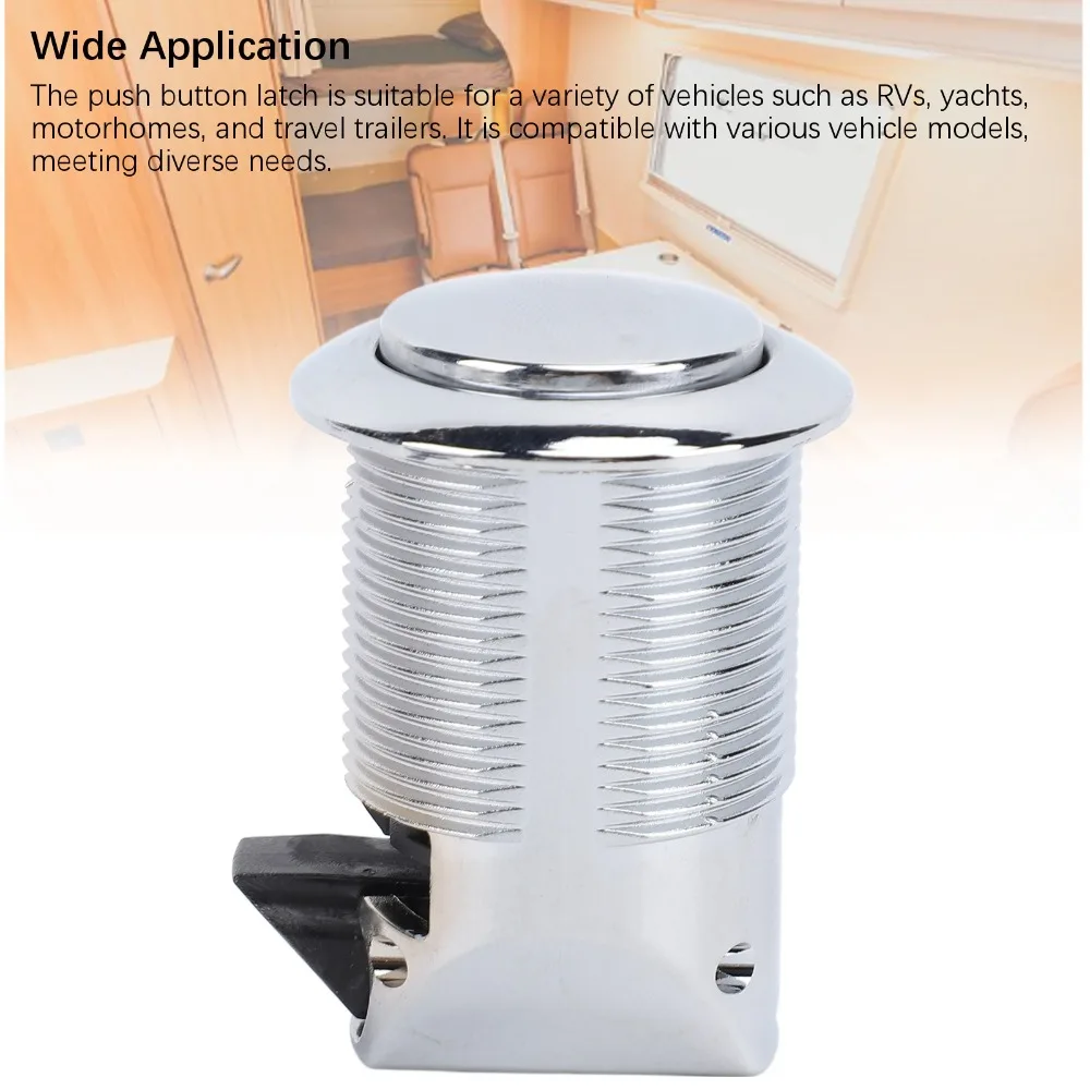 

Cabinet Lock Smooth Push Button Latch Minimalist Keyless Embedded Type Lock Enhanced Security Push Close Latch Motorhomes