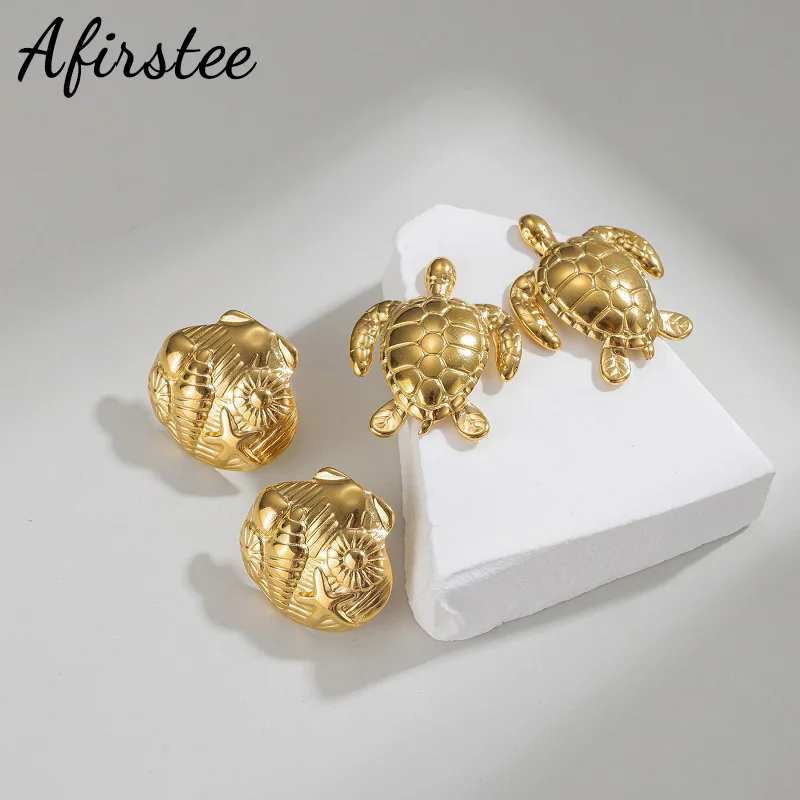 

Afirstee Ocean Series Shell and Turtle Earrings For Women Fantastic Studs Girls Beach Style Jewelry Gifts