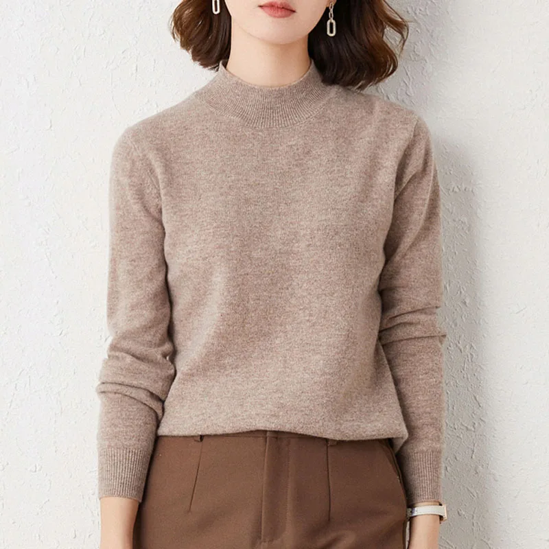 

Новый черный вязаный свитер с воротником-стойкой для женщин, пуловер с длинным рукавом, вязаный свитер, женские топы, свитеры для женщин Q2988