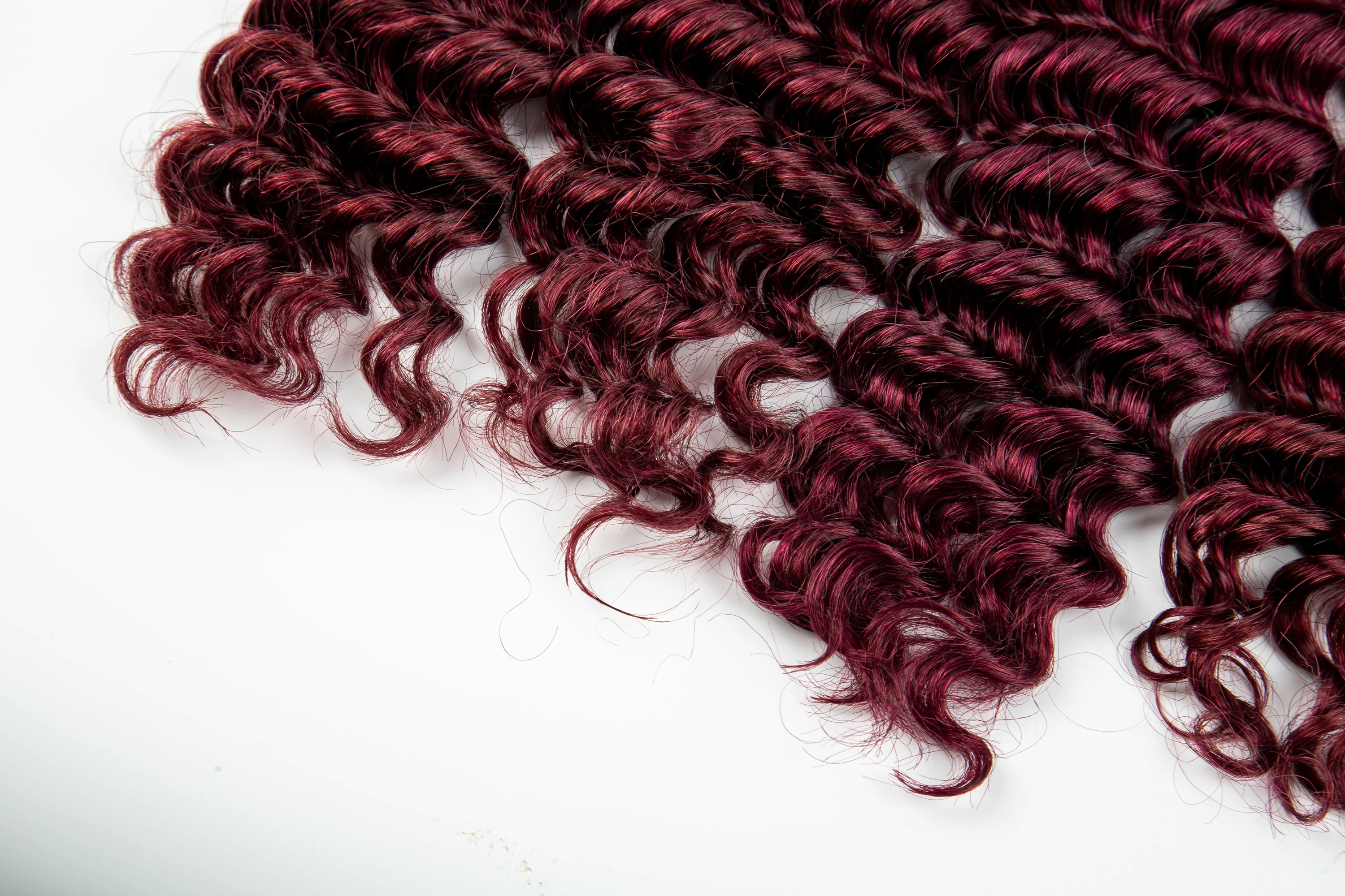 Burgundy 26 28 Inches Deep Wave 100% Virgin Human Hair Bulk for Boho Braided Extensions No Weft Human Hair Bundles for Braiding