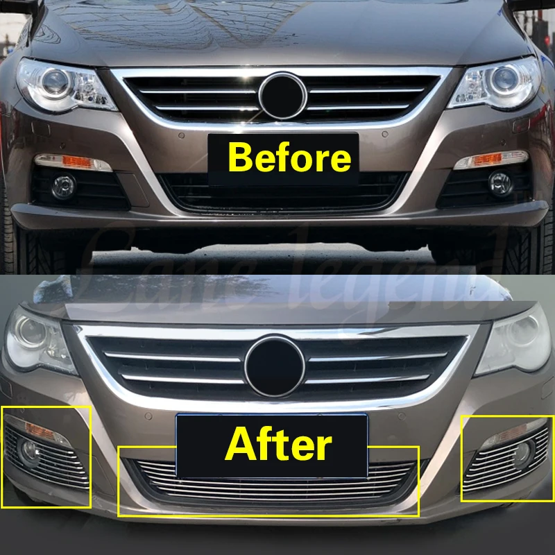 For VW Volkswagen PASSAT CC 2009-2012 High Quality Stainless Steel Front Grille Around Trim Racing Grills Trim Body Kit