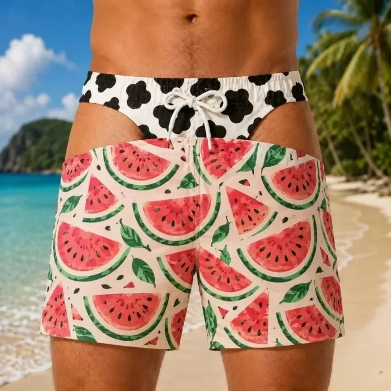 2026 Lustige 3D-Druck-Badeshorts für Herren mit neuartigem Lochdesign, Strandshorts, Scherz-Badebekleidung, Boardshorts – Detail 2