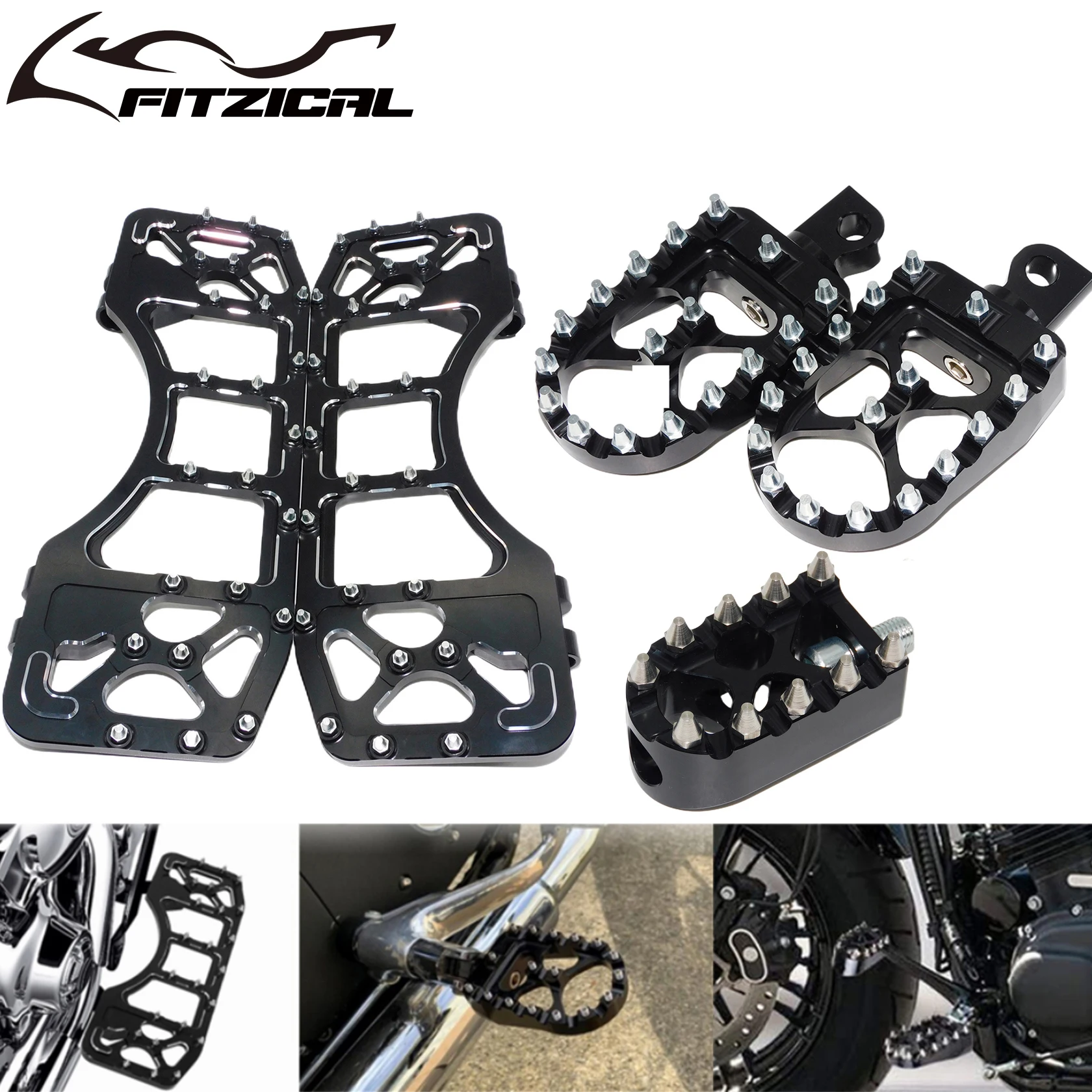 Motorcycle Floorboards Foot Pegs Footrests Pedals Shift Gear Lever Shifter Pegs For Harley Touring Road Glide Softail FLST Dyna