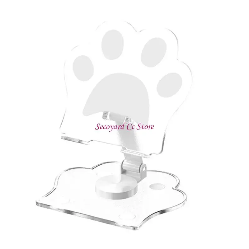 N3UC Foldable Cats Claws Acrylic Phone Stand Rotatable Mount Stable Base Slot Simple Installation for Home Office Use