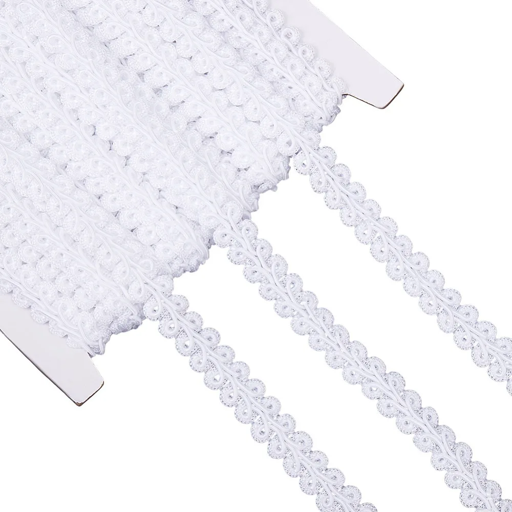 Polyester Lace Trim Sewing Centipede Lace Ribbon for Clothes Curtains Accessories White 1/2 inch(14mm)