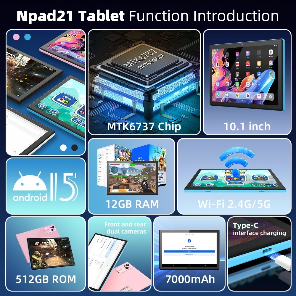 لوحة أعمال راقية 5G الإصدار العالمي 12GB + 512GB Android14 10 بوصة 5G SIM GPS WiFi بلوتوث Google Play الكمبيوتر اللوحي لشاومي