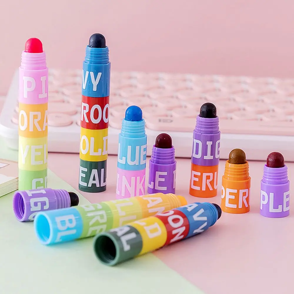 

Funny Jelly Colorful Student Stitching Crayon Color pen Solid Fluorescent Pen Highlighter Marker Pen Painting Pens