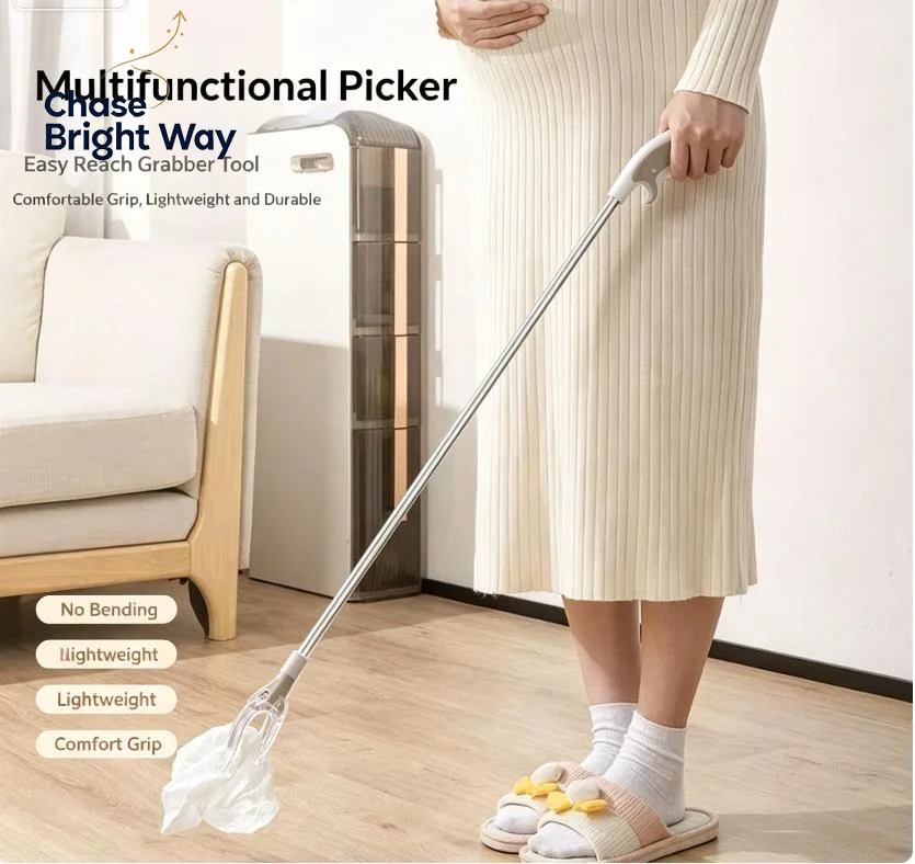 Foldable Garbage Clamp Grabber 80/100cm Heavy Duty Long Reach Trash Picker for Elderly Outdoor & Nursing Home Use