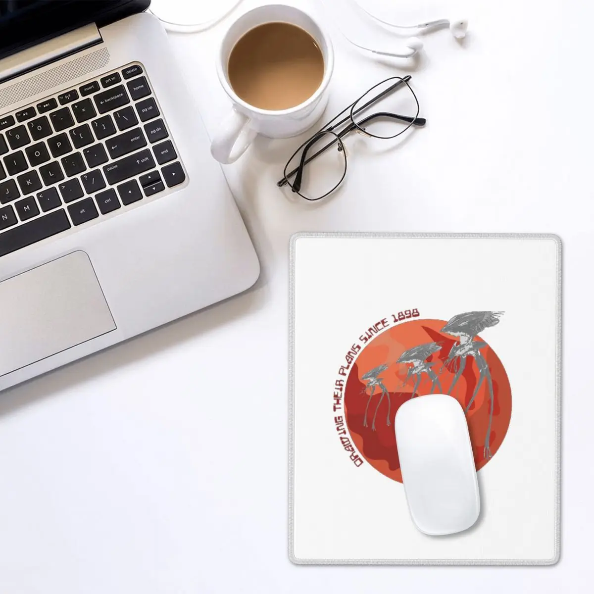 War Of The Worlds Drawing Their Plans Since 1898 Mouse Pad Gamer PC Laptop Mats Keyboard Desk Mat 7x9 in 22x18 cm