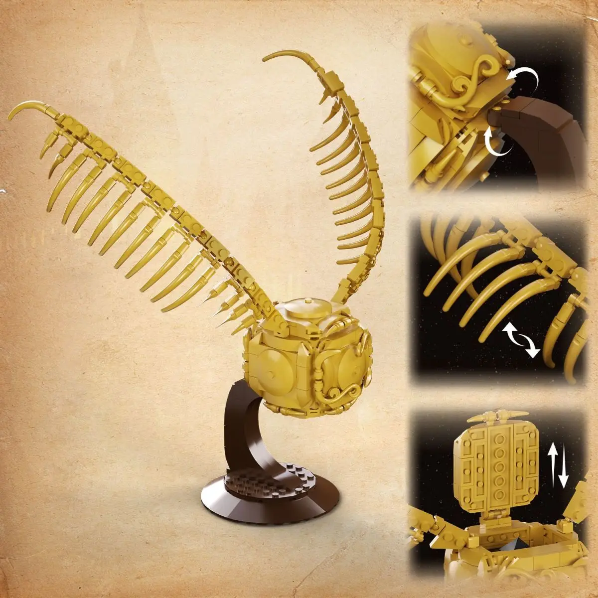 371-Piece Golden Snitch MOC Building Set Science Fiction Movie Collectible Toy Figurine Children's Small-Piece Building Block