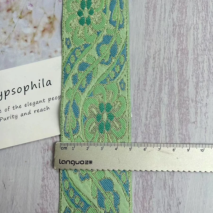 10 Yards/lot Ethnic Style Webbing Woven Jacquard Ribbon Flowers Pattern For Garment Accessories LS-2208 Width 4.5-5.5 CM