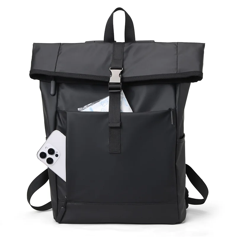 Large Capacity Backpack Men's Casual Roll-up Short-distance Travel Backpack Roll-up Cover Travel Bag Student Computer Backpack