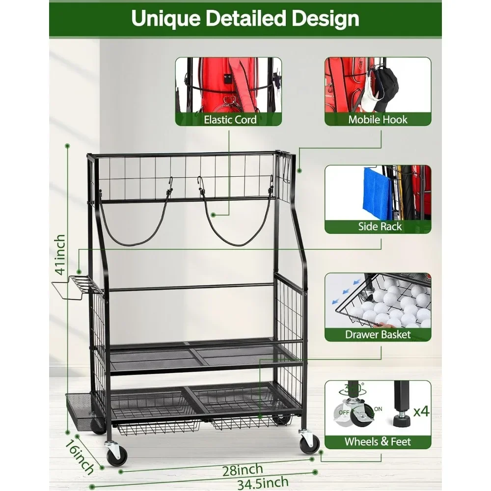 -Bag Storage Garage Organizer- - Golf Equipment Garage Organizer ulasan dan harga