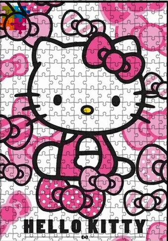 Cute Cartoon Hellokitty Wooden Puzzle for Girls and Children, Brain Burning Puzzle Game Decoration Preferred Holiday Gift