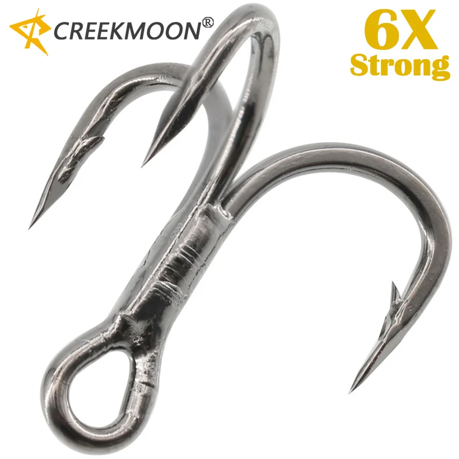 20pcs 6x Treble Hooks Classic Fishing Hooks Strong Sharp Tackle Hooks 8# 6# 4# 2#