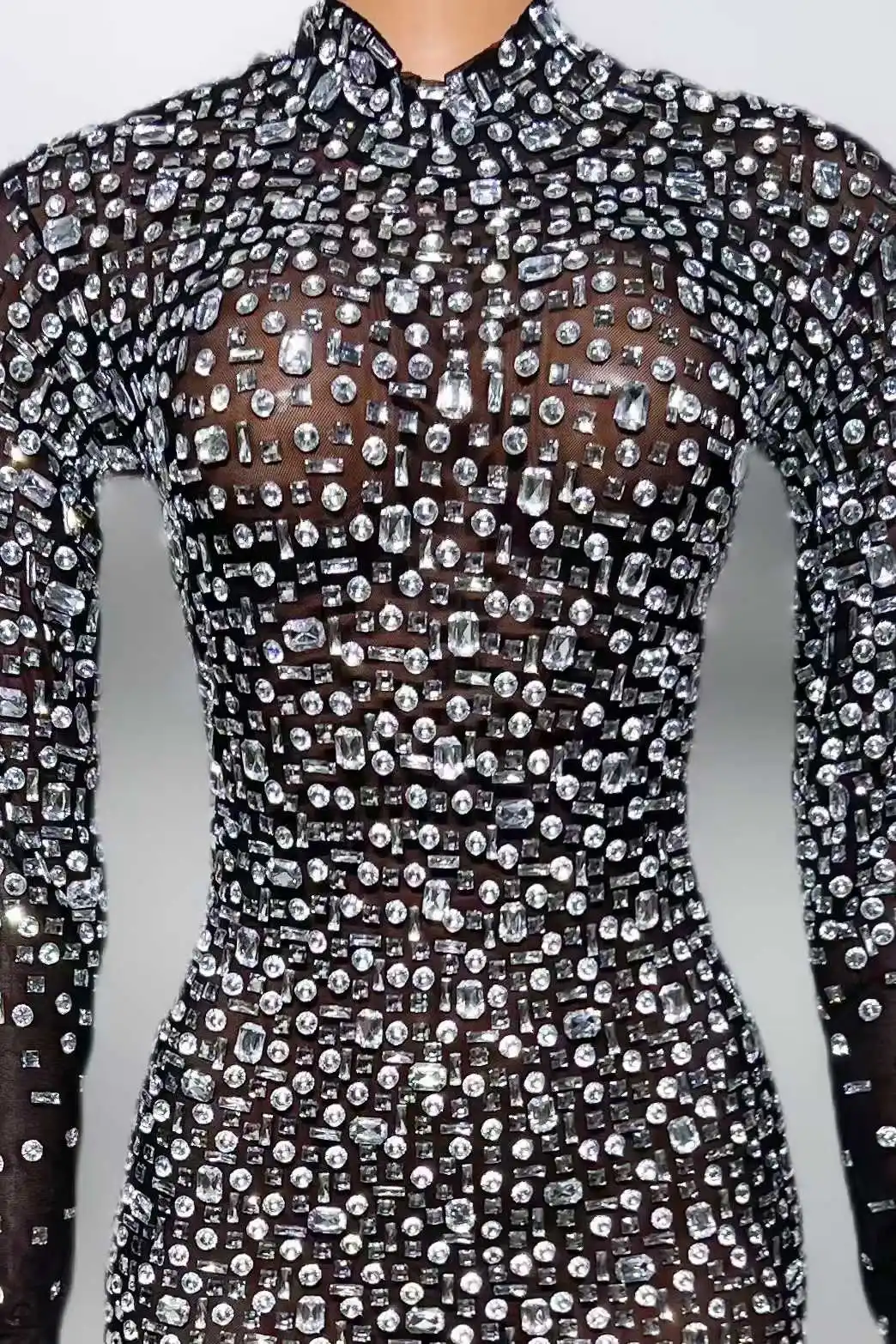 Kombinezony z pełnym kryształem górskim dla kobiet różowe czerwone złoto białe świecące kryształy kombinezony kostium piosenkarki tancerza