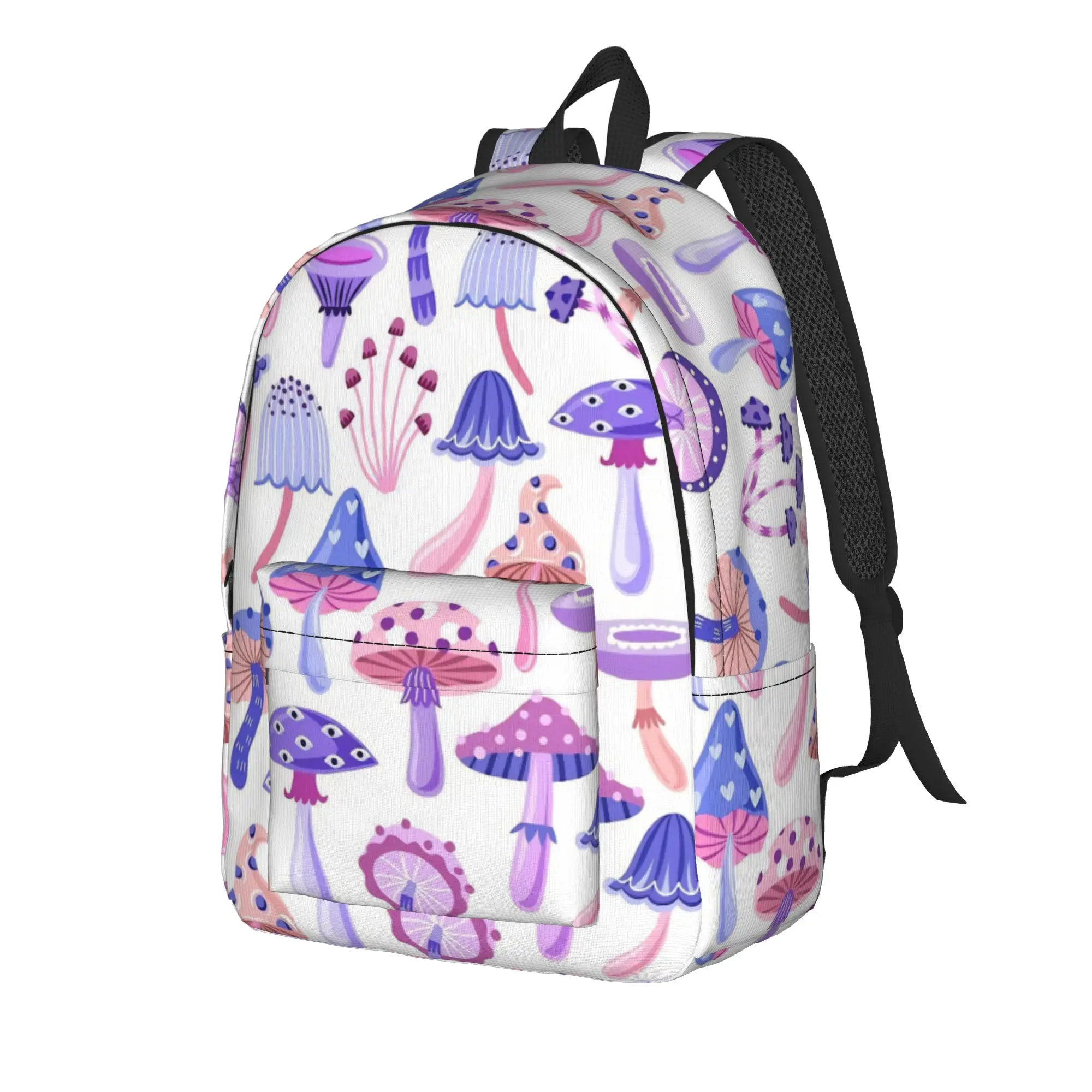 Colorful Mushrooms Backpack for Men Women Casual High School Business Daypack  Laptop Computer Canvas Bags Lightweight