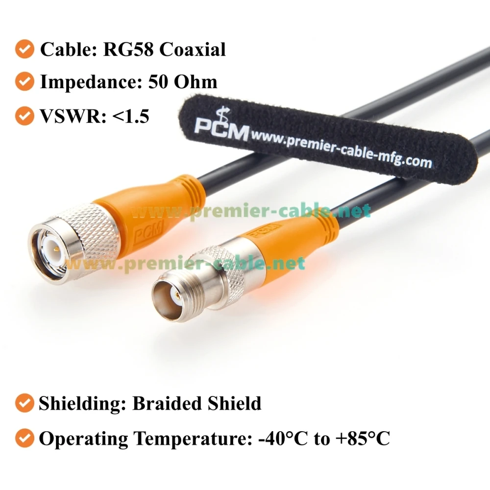TNC-Stecker auf TNC-Buchse RG58 Koaxialkabel 50 Ohm Verlustarmes HF-Koaxialkabel für Antennen, Amateurfunk, CB-Funk, GPS, WLAN, 4G LTE – Detail 3