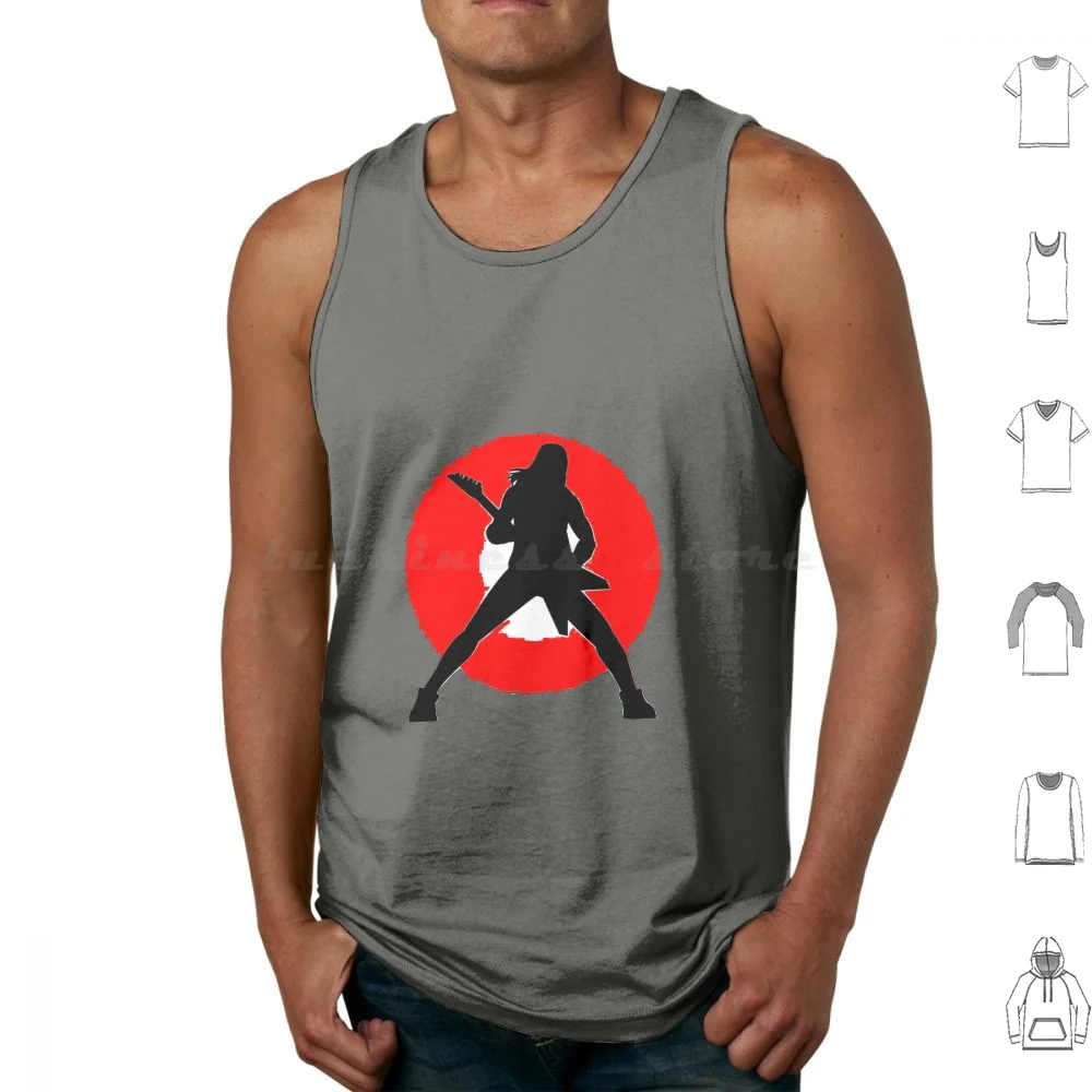 Heavy Metal y Rock N Roll camisetas sin mangas rojas chaleco sin mangas N Roll Chemisette camiseta interior Singlet Rocker Stone Flint Reef Skerry