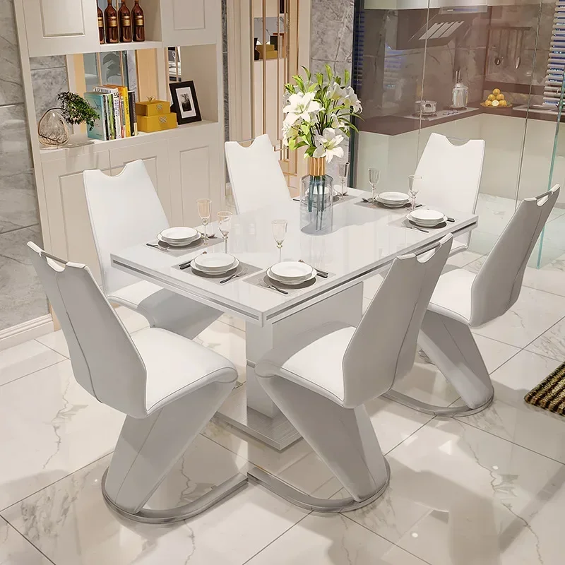 New  Nordic Modern Dining Room Furniture Table A Manger Complet  Seats Dining Table Mdf Dining Table and Chair