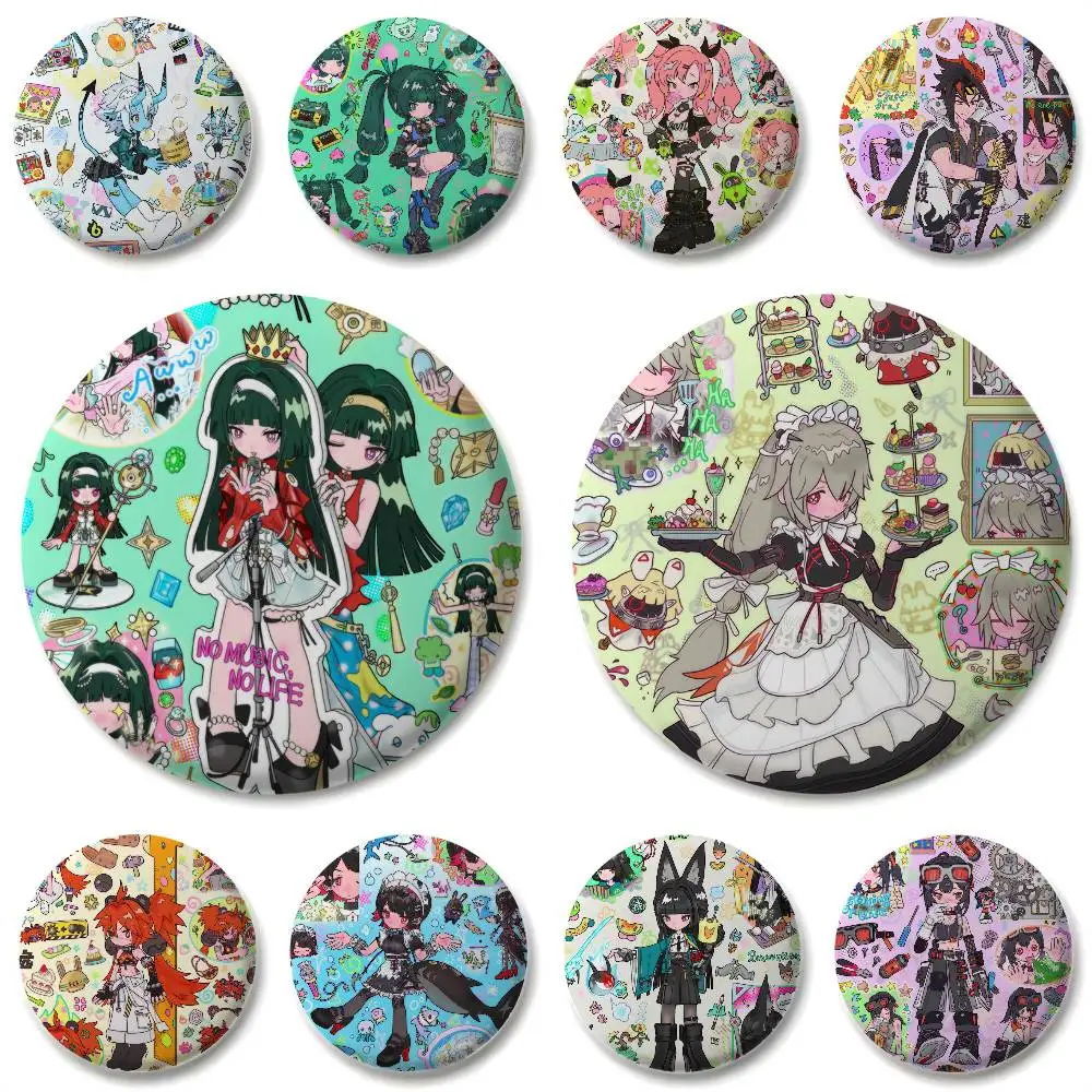 Zzz Zenless منطقة صفر مخطط شارات مستديرة رائعة شارة دبابيس الإبداعية للملابس قبعة ظهره هدية الملحقات #1