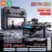 Xiaomi A14Pro max GPS Brushless 8K Three Camera Optical Flow Obstacle Avoidance Foldable Quadcopter RC Distance Drone Toys New