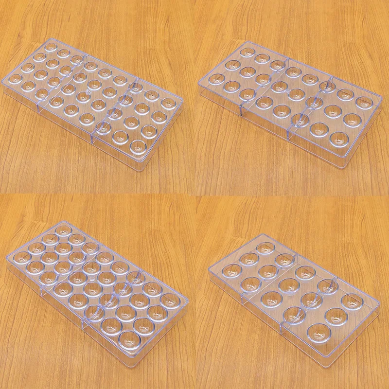 

18/24/32/36 Cavities Halfsphere Shaped Hard Polycarbonate Chocolate Mould PC Candy Pasta Tool Injection PC Cake Mold QA 253