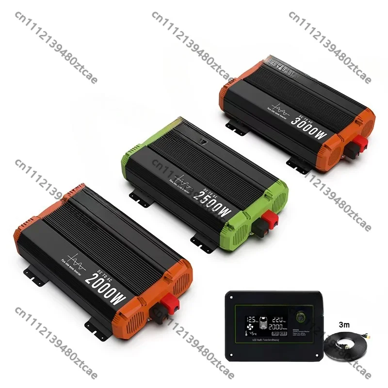3000W Pure Sine Wave Solar Inverter Single Phase 12V 24V 48V DC To 220V AC LCD Display Home Vehicle Backup Power Supply