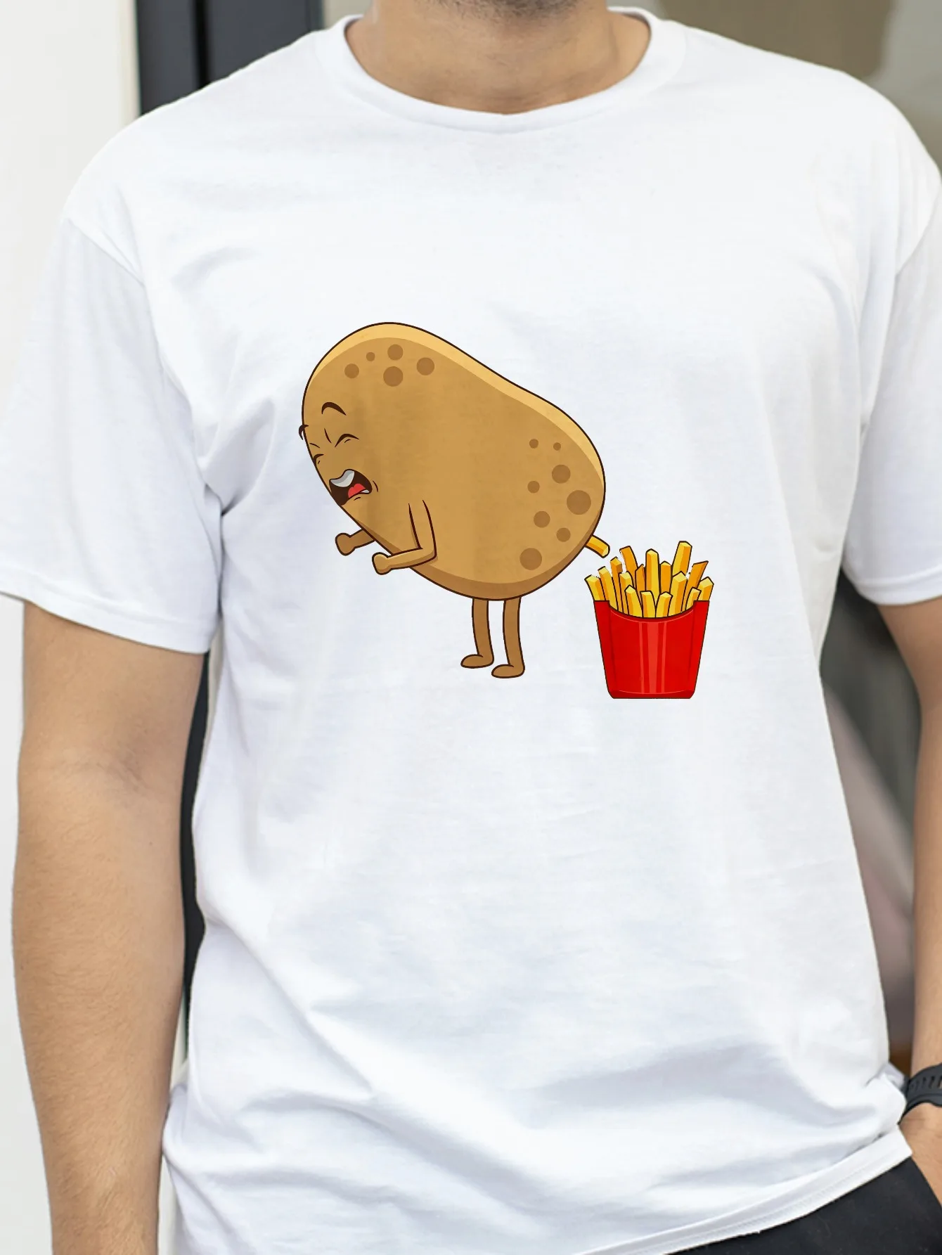 

Funny French Fries Design for Men and Women tshirt, Potato Lovers T-shirt Summer Fashion men Women's Clothing tee
