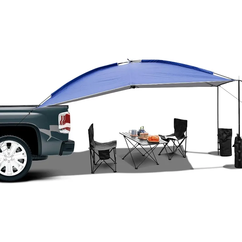 

UBOWAY Awning Sun Shelter: Waterproof Auto Canopy Camper Trailer Tent Roof Top for SUV Minivan Hatchback Camping Outdoor