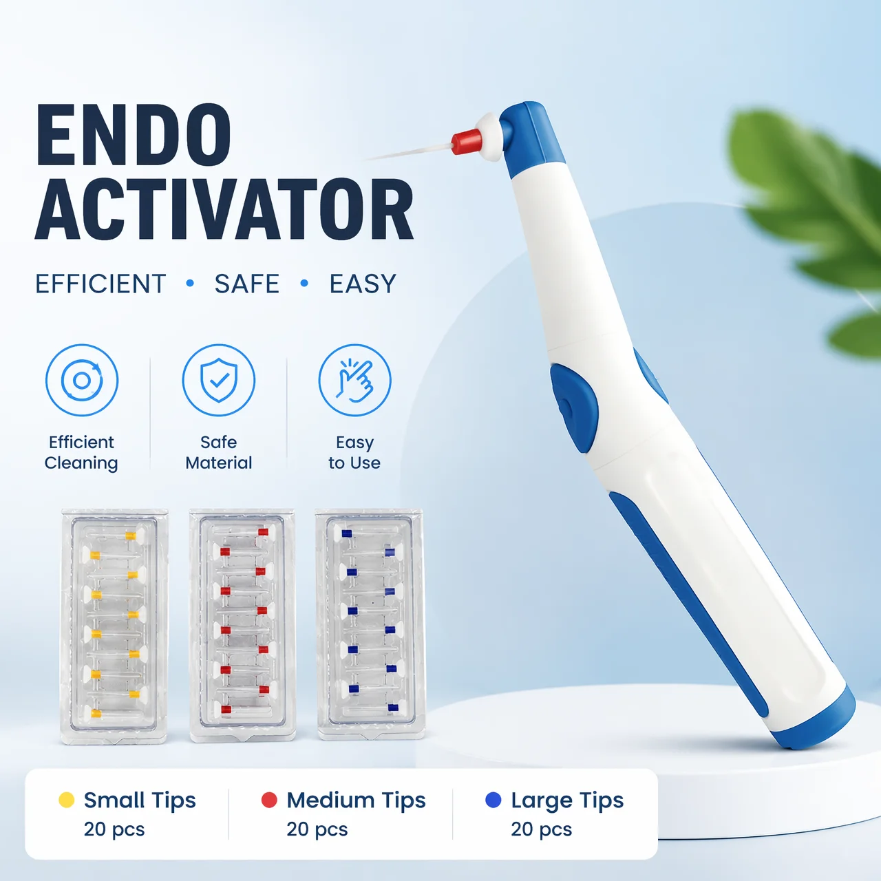 Dental Ultrasonic Activator Endo Activator Irrigator USB Rechargeable Battery with 60 Tips Wireless Root Canal Sonic Irrigator