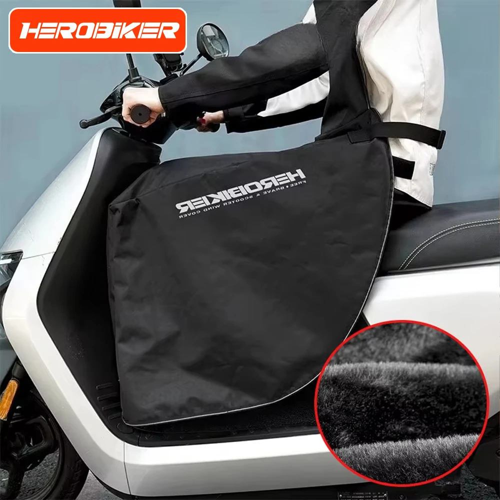 Winter Warm Motorcycle Leg Apron Windproof Waterproof Thicken Fleece Leg Cover Electric Scooter Motorbike Riding Accessory