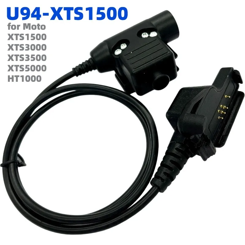 Military U94 PTT Adapter Push-to-Talk Button Tactical Headset Connector for MotoXTS1500 XTS3000 XTS3500 XTS5000 XTS5100 HT1000
