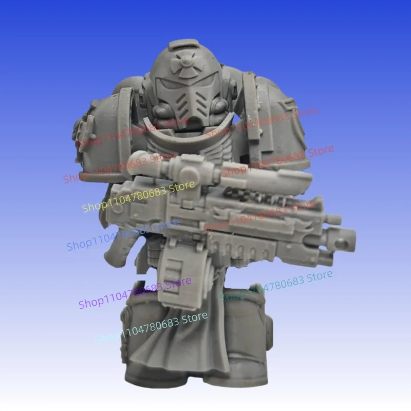 

MOC Building Block Minifigure Unpainted Gray Model Warrior Assembly Model Ornament Cartoon Toy Gift Collectible Action Figure