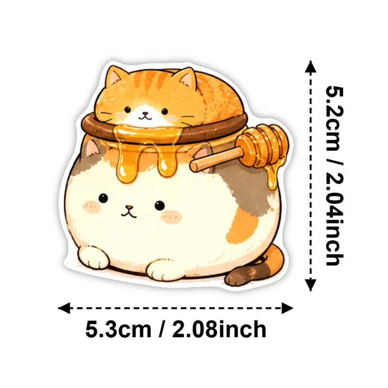 10/30/50PCS Cartoon Cat Stacking PVC Sticky Sticker Aesthetic DIY Decoration Scrapbooking Phone Hand Accounting Supplies