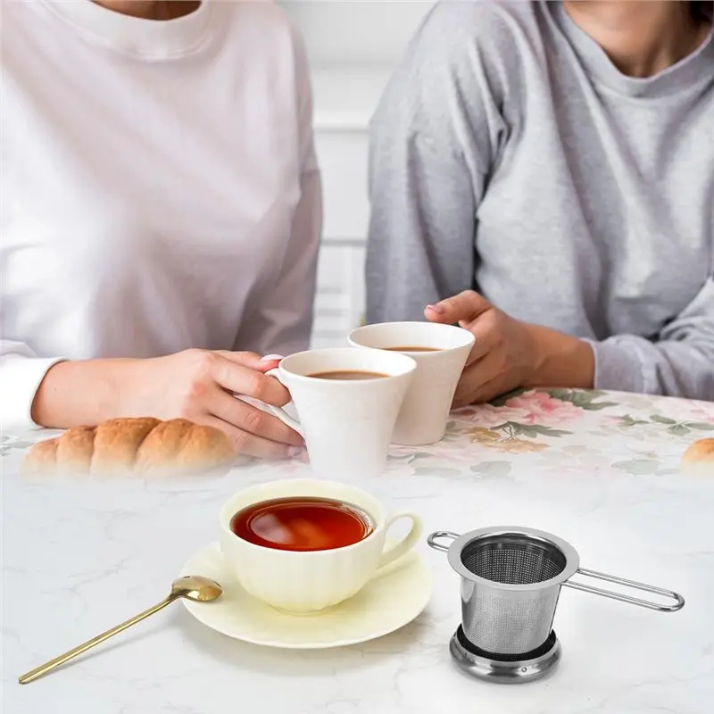 ABBP-Stainless Steel Tea Infuser With Double Long Handles For Mugs, Cups, And Teapots