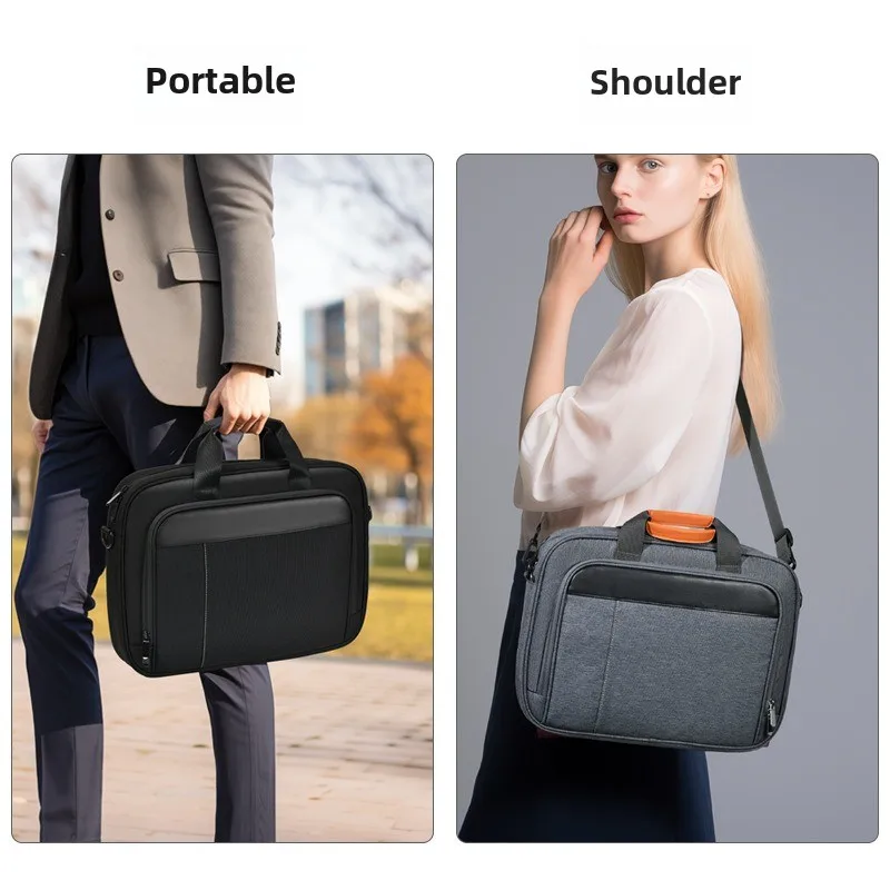 

Business documents shoulder strap laptop bag Large capacity advanced sense storage convenient laptop canvas bag