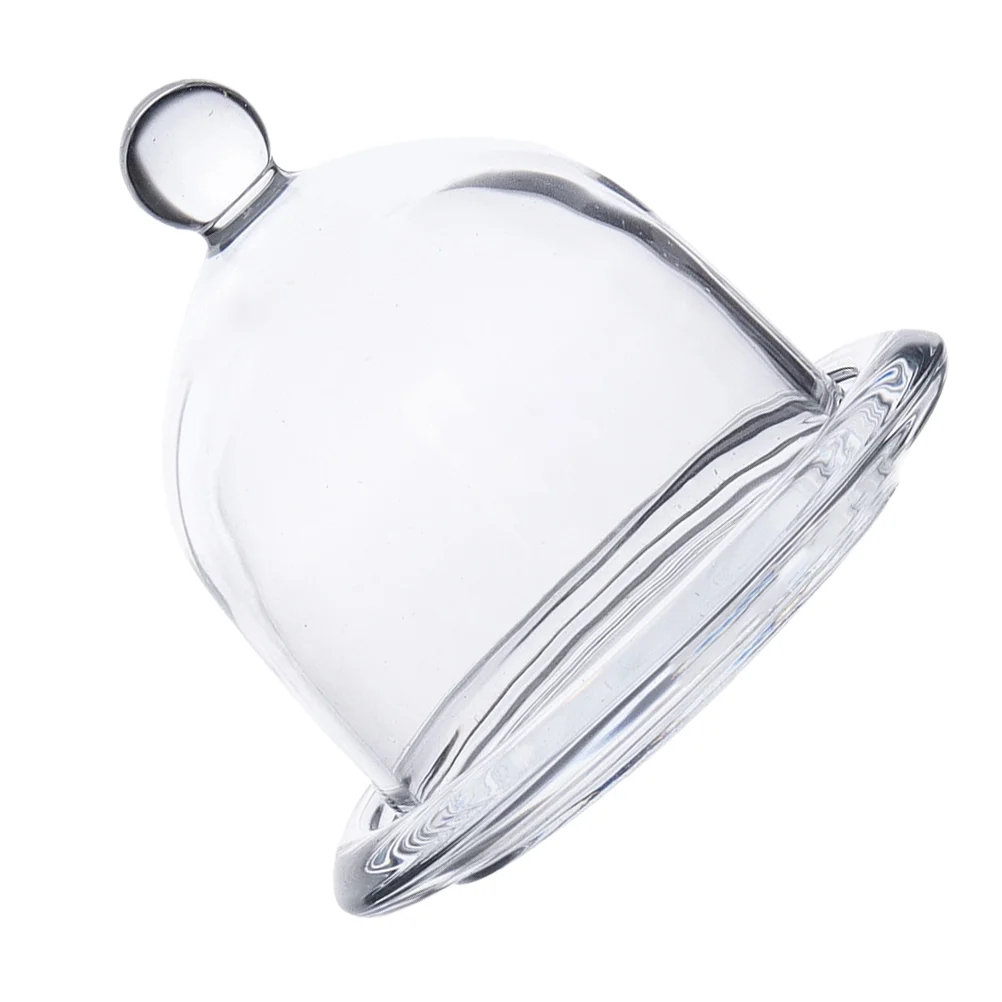Snack Cover Dessert Glass Plate Mini Cake Holder with Lid Cupcake Afternoon Tea Display Dish Tray