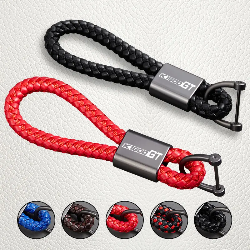For BMW K 1600GT K1600 GT K 1600 GT 2016-2026 High Quality Leather Rope Keychain Zinc Alloy Keyring Accessories